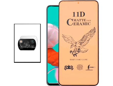 Kit Cristal Templado Ceramic Glass Full Cover Xiaomi Redmi Poco X3 NFC PHONECARE y Protector de Cámara