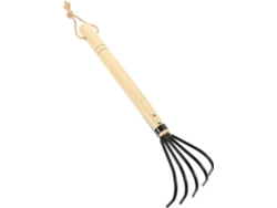 Rastrillo De Mano Kichouse Con Mango De Madera, 5 Púas, Rastrillo De Jardín Para Aflojar Y Trabajar La Tierra,