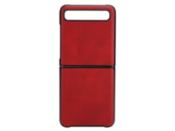 Capa Protetora Anti-poeira Para Samsung Galaxy Z Flip Tela Plegável De Couro Artificial Rouge