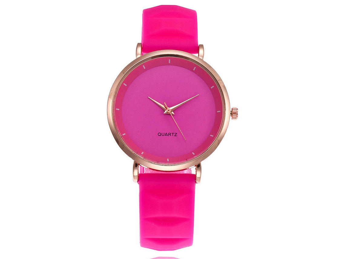 Relógio De Pulso De Quartzo Feminino Zhoulianfa Com Pulseira De Pu Cor Rosa