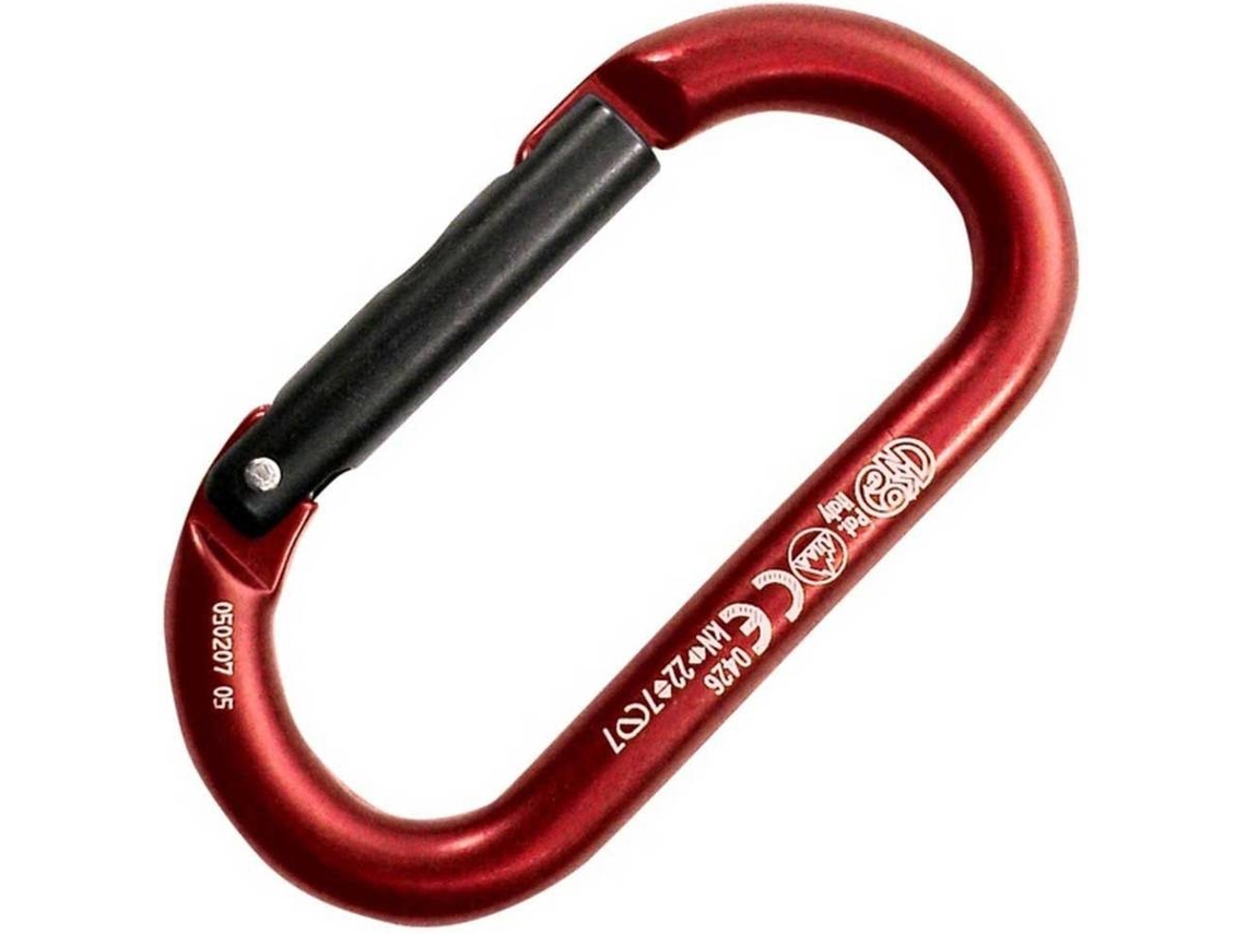 Mosquetón de Escalada KONG Oval Alu Straight Gate (Rojo - Talla Única)