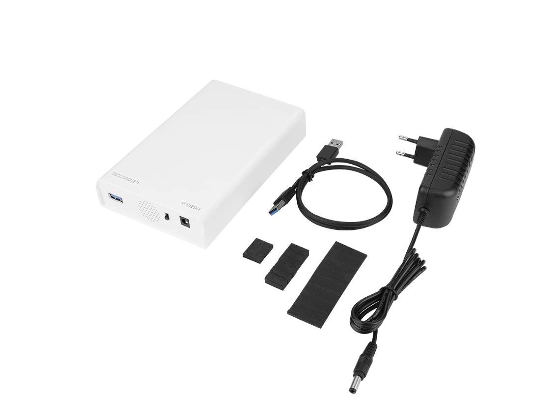 Caja Externa Para Ssd Sata De 3.5 Pulgadas, Usb 3.0, 6gbps, Color Blanco