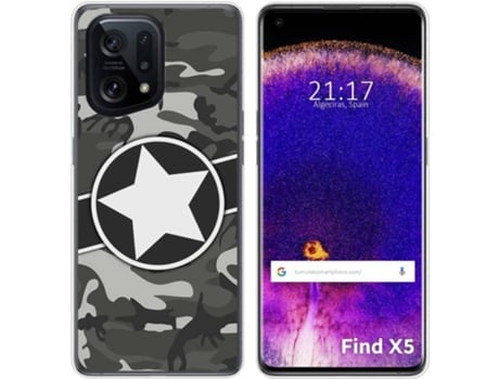 Carcasa para Oppo Find X5 5G TUMUNDOSMARTPHONE Dibujos Camuflaje 02 Multicolor