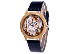 Elegante Reloj De Pulsera Analógico Con Bisel Redondo Y Movimiento De Cuarzo Negro.