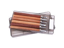 Buril De Acero De Alto Carbono De 6 Piezas Con Mango De Palisandro Para Tallar Madera.