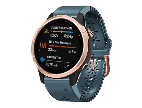 Correa De Reloj Inteligente Para Garmin Fenix 6S 20 Mm Lace Punch Lake Blue Correa De Reloj De Silicona Para Mujer VENISYMLIS