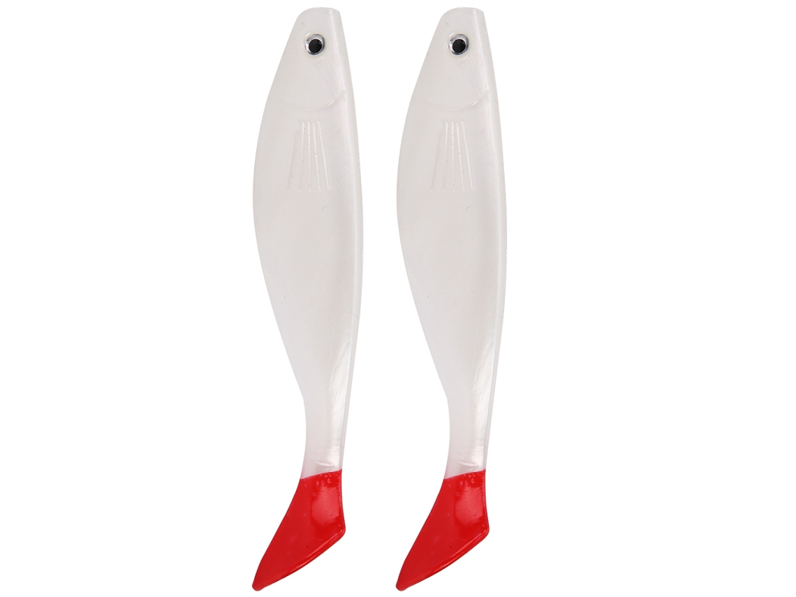 2 Peças/lote Isca Artificial Nova E Vívida Para Pesca Bait Acessório (branco Vermelho)