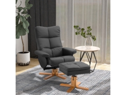 VPMKP - Sillón reclinable Homcom, modelo lounge chair con reposapiés, puff con espacio de almacenamiento, tapizado sintético, negro.
