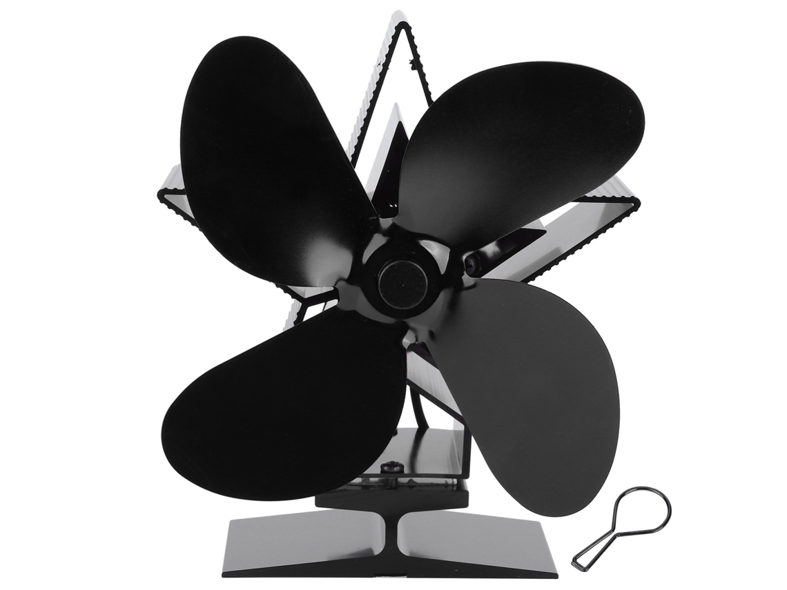 Ventilador para estufa de leña con 4 aspas y energía térmica