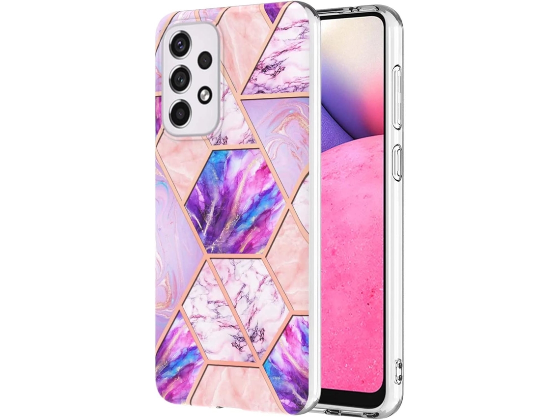 Protector de Pantalla Revestida Face Imd Sem Mármore Roxa para Samsung Galaxy A33 5G HONGWE. Morado