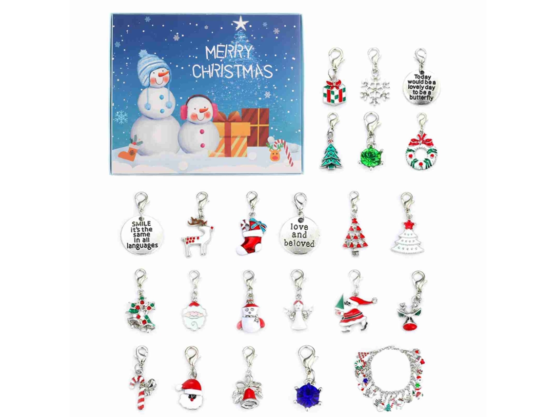 Kit de calendario de adviento navideño DIY para hacer una pulsera con dijes - Regalo de joyería para niñas y mujeres