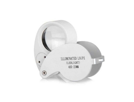 Lupa De Precisión Lente De Aumento 40X25 Mm Con Luz Led Joyero ONFENG