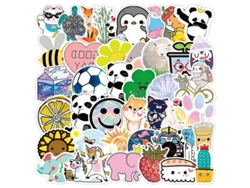 Adhesivos De Coche Y Maleta Infantiles Cómicos Y Frescos Impermeables Con 50 Diseños Para Decoración Diy