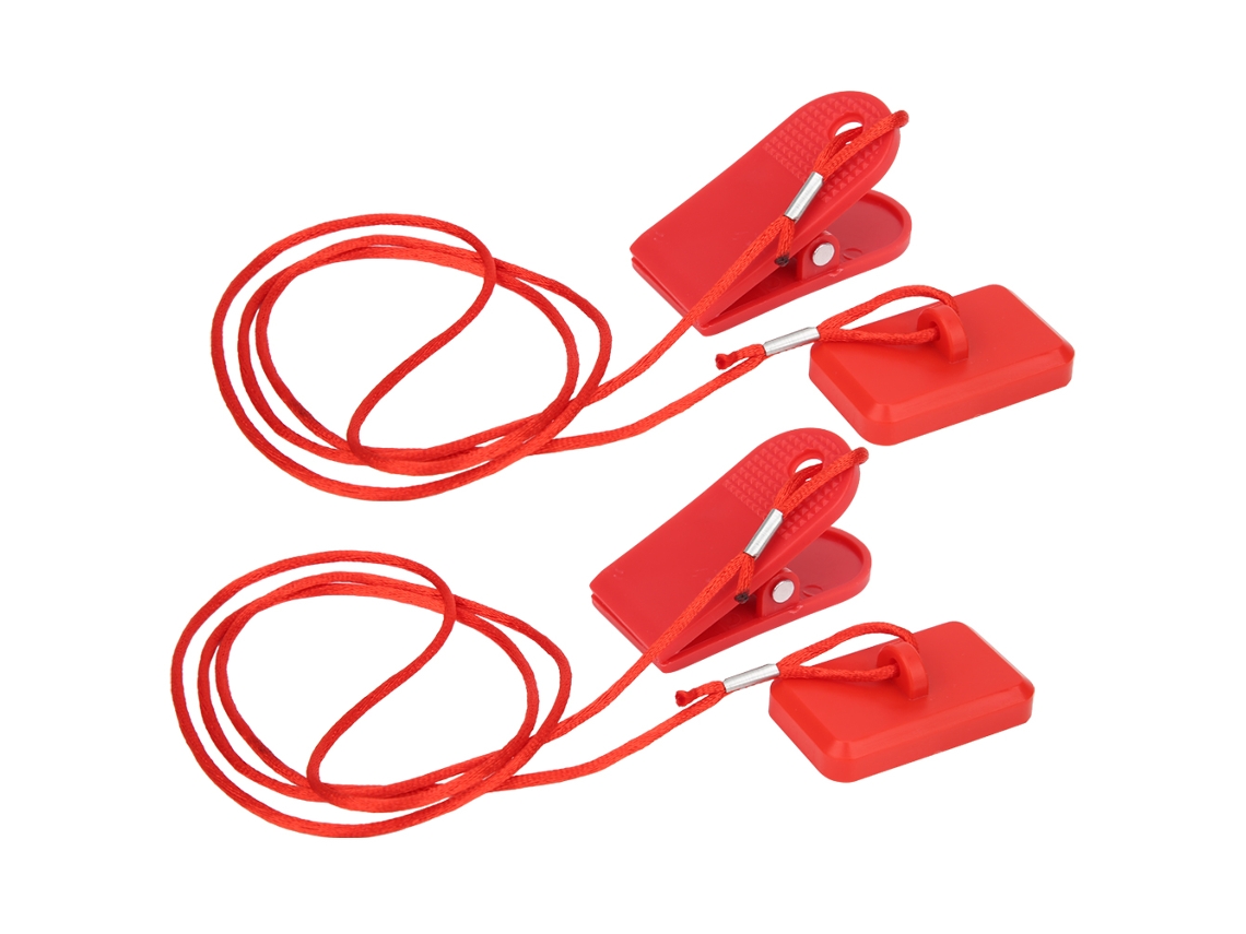 2 interruptores de seguridad magnéticos para cinta de correr con clip rectangular, accesorio universal.