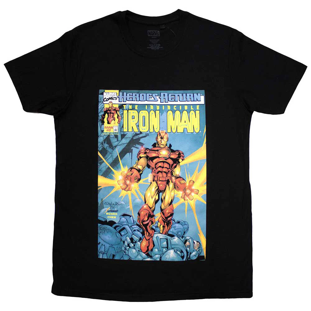 Rockinstone Unisex Marvel Comics Invincible Iron Man Comic Cover Camiseta Classic-m