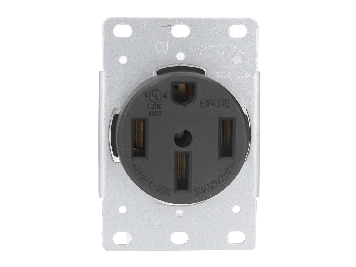 Tomacorriente Industrial Nema 14-50r, Estándar Estadounidense, 4 Orificios, 50 A, 125 V/250 V Para Estufas, Secadoras Y Generadores.