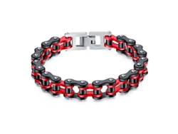 Pulsera Para Hombre De 11 Mm De Ancho, Acero Inoxidable, Cadena De Motocicleta Resistente, Eslabones De 22 Cm.