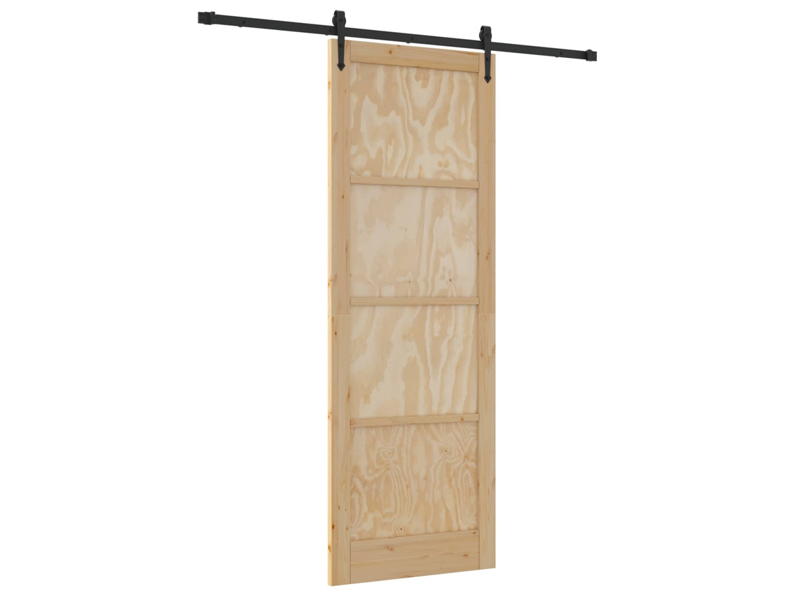 Maison Exclusive - Puerta Corredera Orkdal Natural Y Negro 83 X 232 Cm