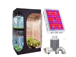 Kit de cultivo en carpa, entorno de cultivo interior, kit hidropónico completo, 2 en 1, compatible con 1000 W.