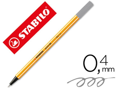 Marcador Stabilo Ponta de Fibra Point 88 Cinza Escuro 0.4 mm