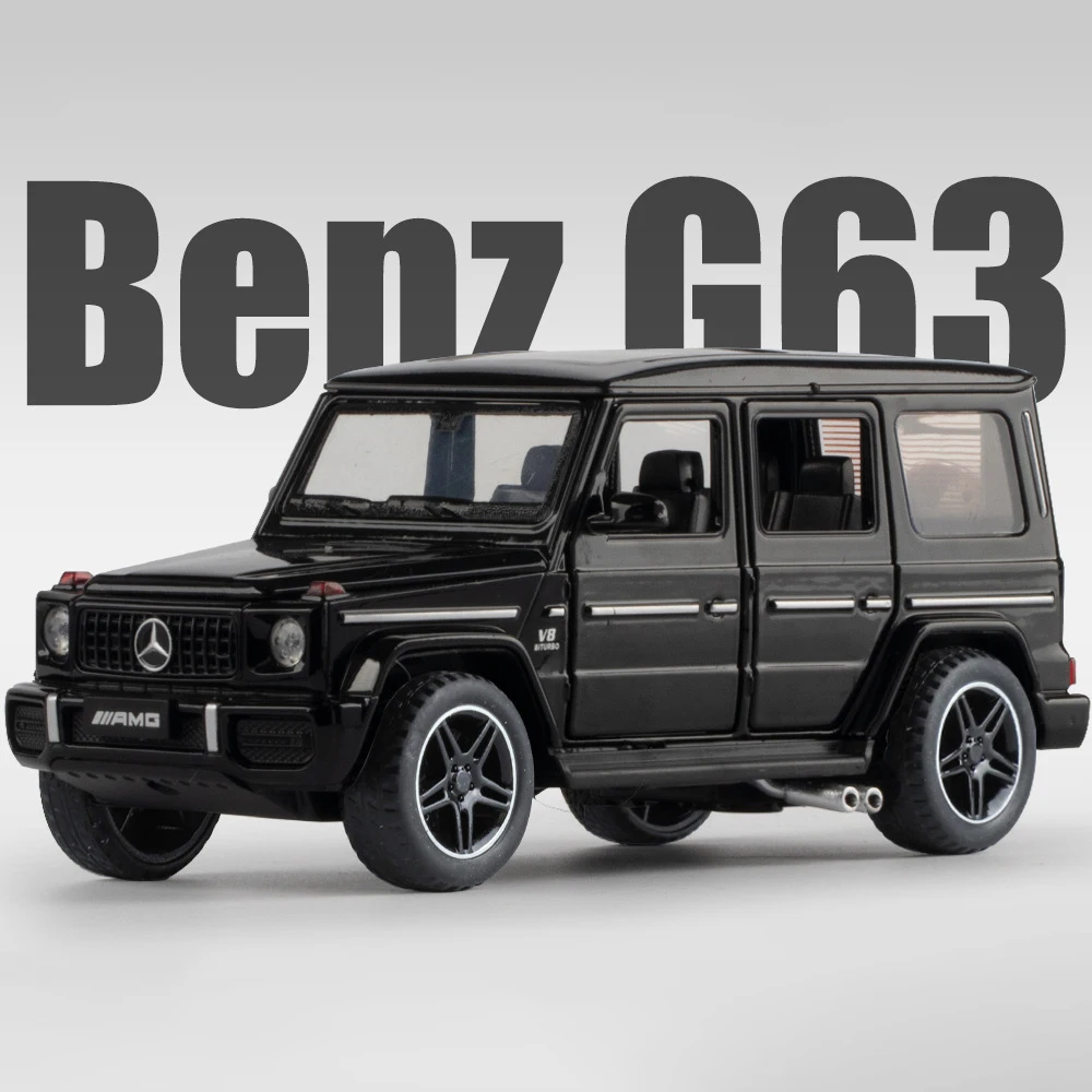 (negro) Coche miniatura de aleación metálica a escala 1:32 con efectos de sonido y luz.