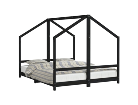 Estructura De Cama Para Niños VIDAXL Negro Madera (205.5x171x158 cm)