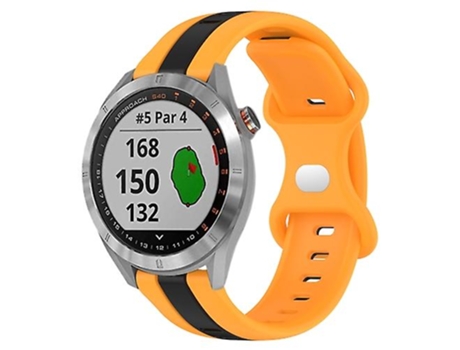 Correa Smartwatch Para Garmin Approach S40 20Mm Negro-Amarillo VENISYMLIS