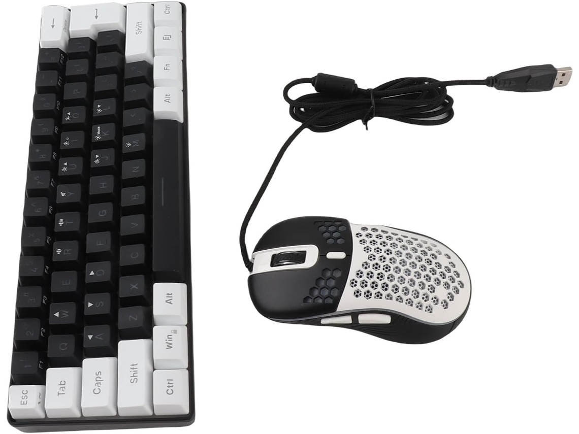 Conjunto De Teclado Para Juegos Con Cable, Retroiluminación Rgb De 61 Teclas Y Tableta.
