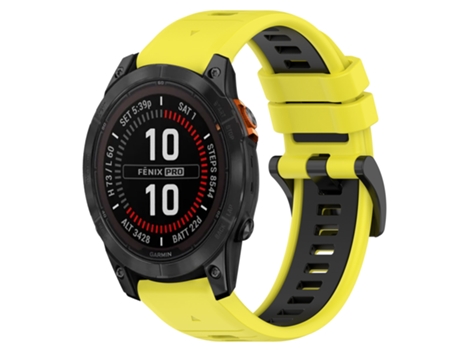 Correa de reloj inteligente para Garmin Fenix 7S Pro 42 mm 20 mm Correa deportiva de silicona bicolor (amarillo + negro)