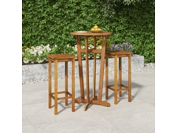 Conjunto de bar de jardín de 3 piezas DKD Home Decor en madera maciza de acacia