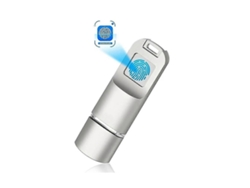 Memoria USB 3.0 de 64 GB con lector de huellas dactilares y gestión de privacidad.