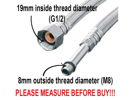 Manguera Flexible de 35cm para Conector de Grifo Monomando de Cocina, Conector M12 x 1/2 Pulgadas BSP, Tubo de Agua
