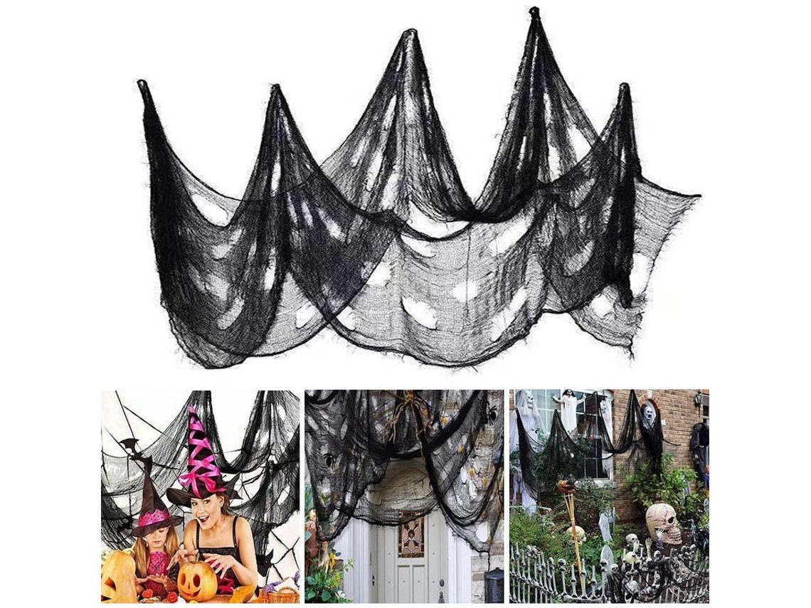 Pantalla De Terror Para Decoración De Halloween - Paquete De 3 Telas De Gasa Falsas De 240x76cm Para Casas Embrujadas