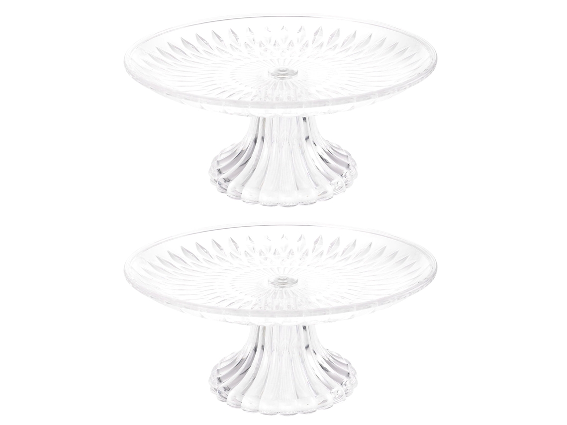Paquete De 2 Soportes De Exhibición De Postre Y Plato De Fruta De Acrílico Transparente