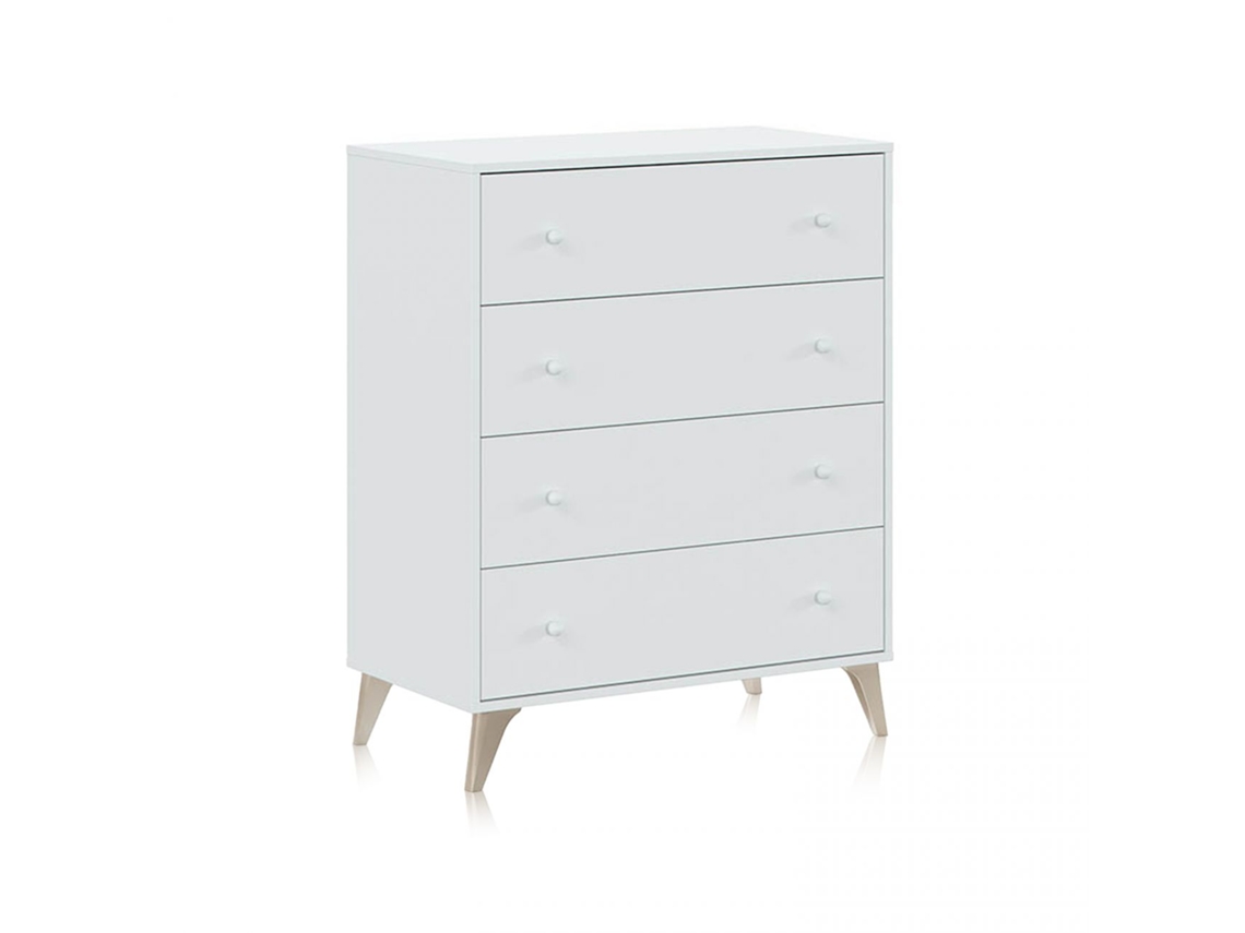 Cómoda Sweet Blanco Artik (Blanco Mate) 77,5(cómoda)/71(cajón) x 95(cómoda)/19,5(cajónext)/10(cajónint) x 40 (cómoda) / 35 (cajón) cm