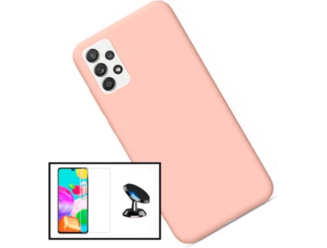 Kit Carcasa + Protector de Pantalla + Soporte Samsung Galaxy A52 PHONECARE Silicona Liquida