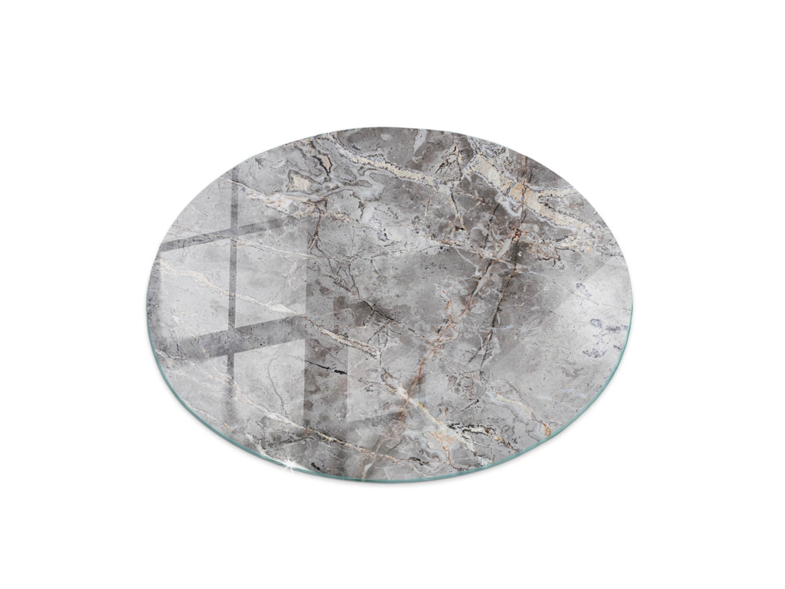 Tablero de mesa redondo de Espelharte (100 cm - Diseño de mármol natural - Gris)