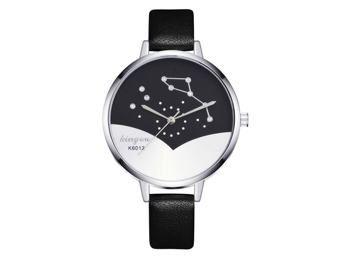 Elegante Reloj De Pulsera Para Mujer De Piel Sintética Con Esfera Redonda, Movimiento De Cuarzo Analógico, Color Rosa.