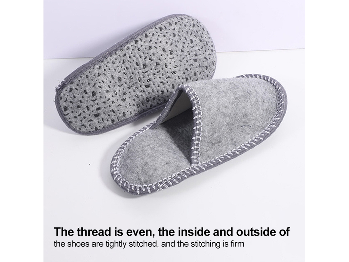 6 Pares De Pantuflas Desechables Antideslizantes De Fieltro Lavables Para Hoteles, El Hogar Y Viajes.