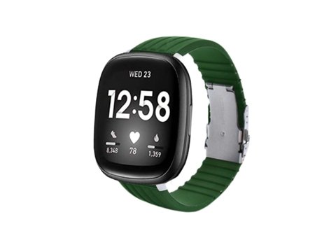 Correa Silicona Stripe Adaptable Fitbit by Google Versa 3 Verde