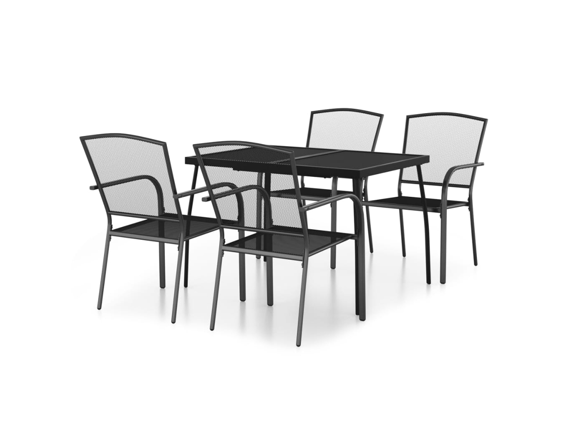 Maison Exclusive - Juego De Comedor De Jardín 5 Piezas Acero Gris Antracita