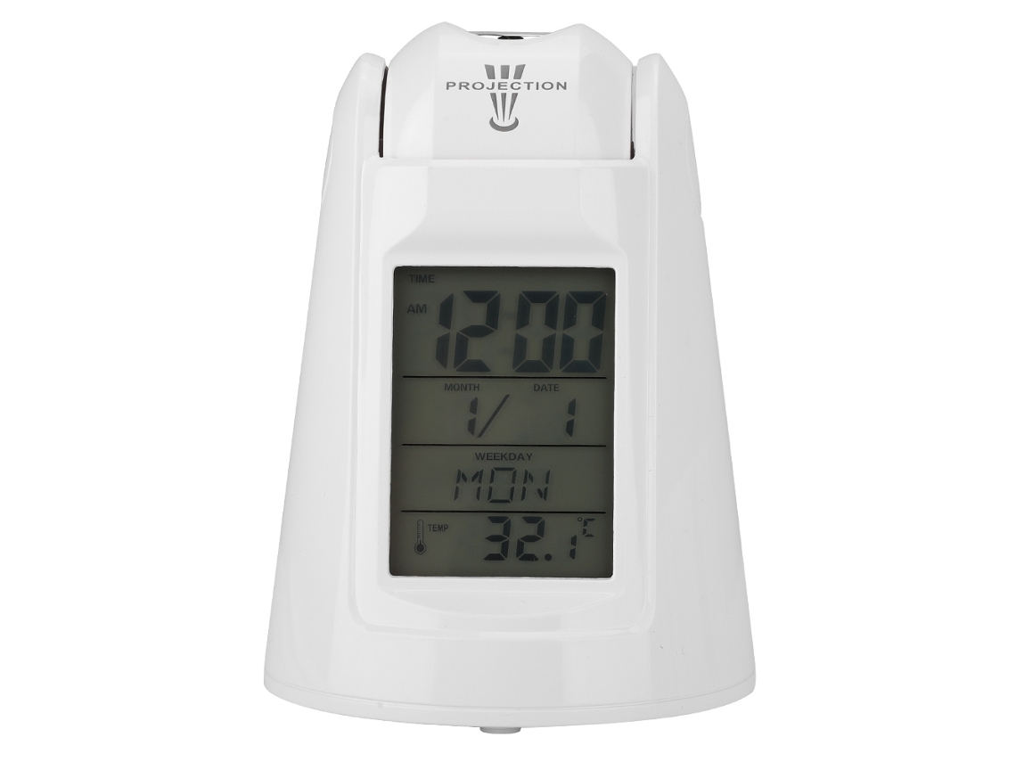 Reloj de mesa con proyección de tiempo y alarma con repetición