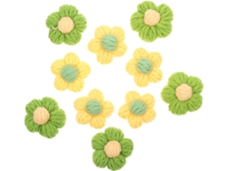 10 Flores De Ganchillo Hechas Lana, Broches