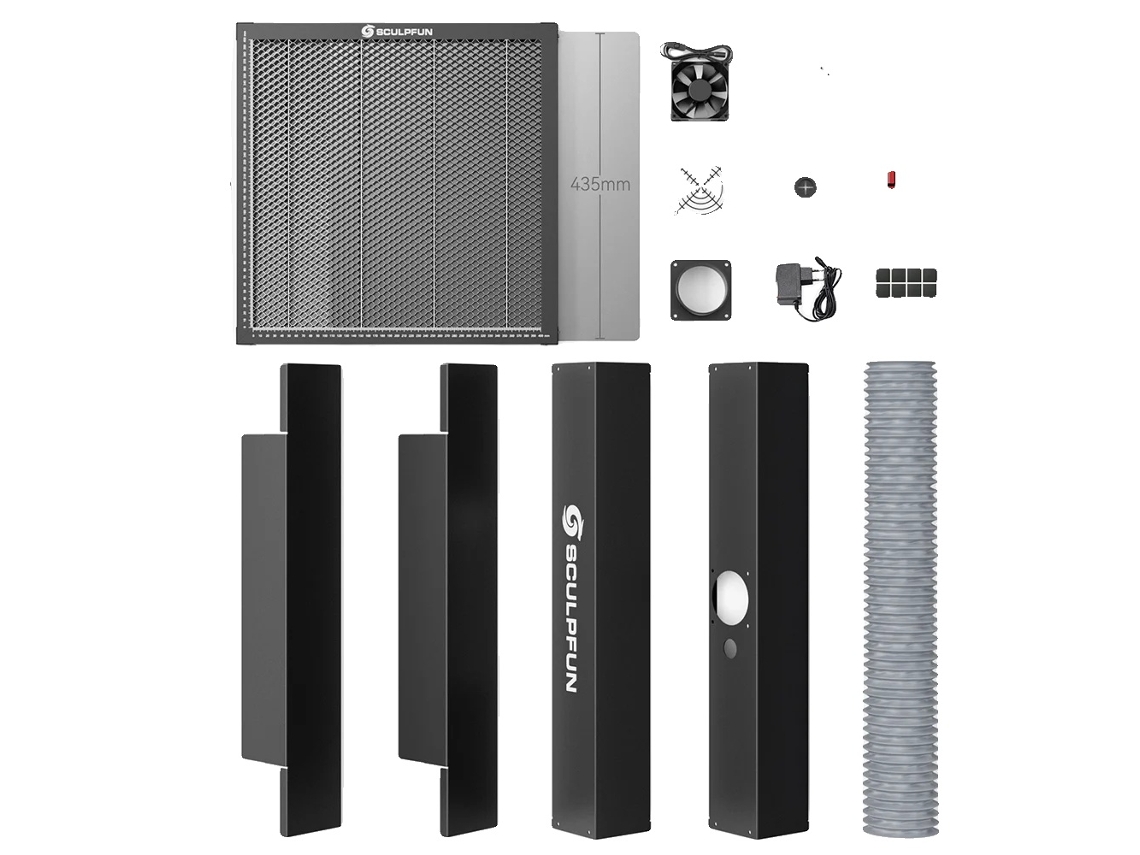Cama láser de panal, extractor de humos, construcción duradera, Sculpfun H5 OEM