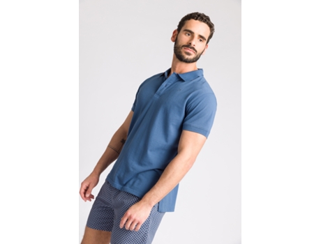 Polo de Hombre THROTTLEMAN Algodón Azul (M)