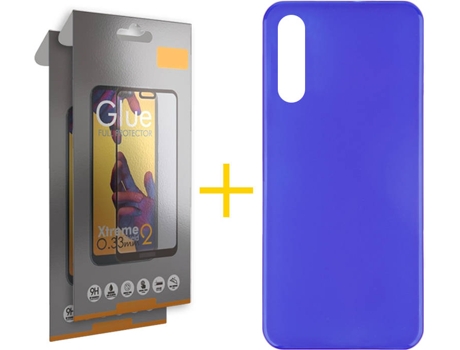 Carcasa + 2 Protectores de Pantalla Samsung A70 SKYHE Full Azul