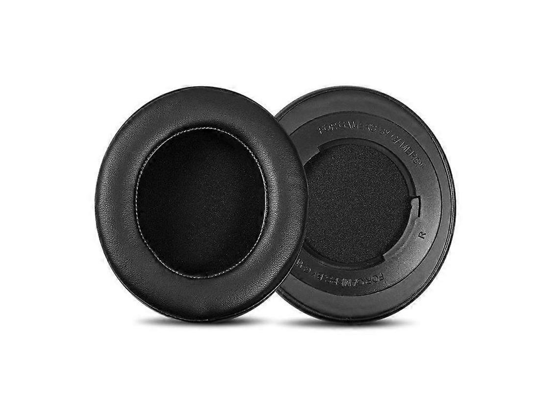 Un par de almohadillas giratorias de repuesto con sistema de fijación a presión para Razer Kraken Pro V2 de cuero proteínico.