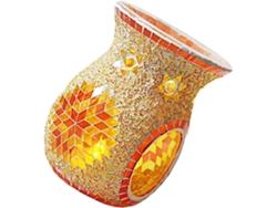 Difusor De Aceites Esenciales Con Quemador De Aroma De Vidrio Mosaico Bohemio De 105 X 142 Cm Con Aroma Floral De Naranja.