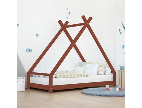 Cama tipi infantil TAHUKA 90 x 160 rojo ladrillo BENLEMI