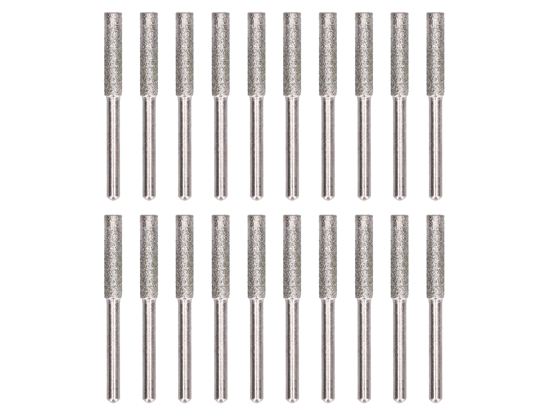 Juego De 20 Piezas Para Afilar Motosierras Con Cabezal De Fresa Giratoria De 4,8 Mm, Color Plata.